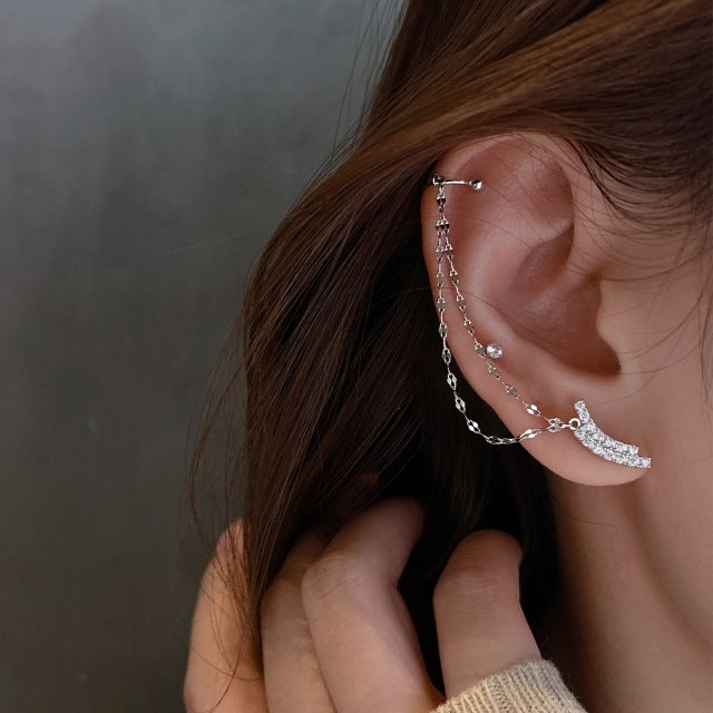 1PC New Fashion Gold Color Moon Star Clip Earrings Ear Cuff